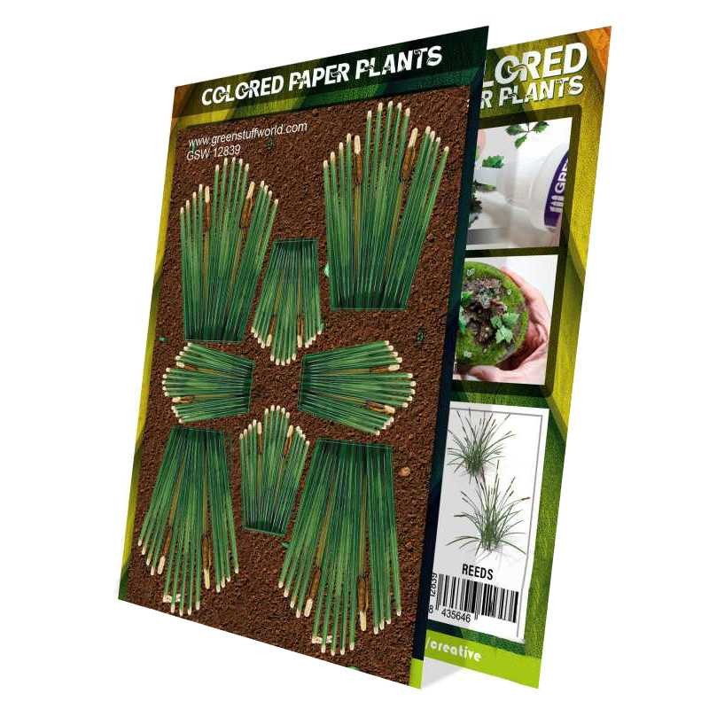 GREEN STUFF WORLD 12839 Colored Paper Plants Reeds - RENKLENDİRİLMİŞ KAĞIT BİTKİLER SAZLIK