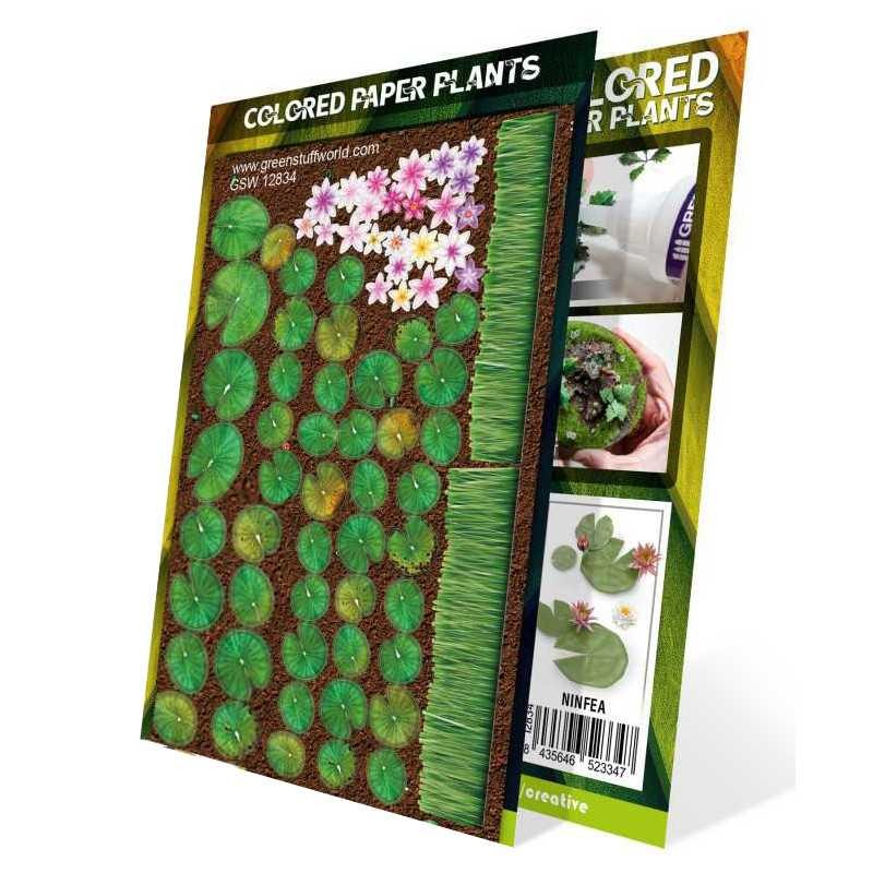 GREEN STUFF WORLD 12834 Colored Paper Plants Lilly Pads - RENKLENDİRİLMİŞ KAĞIT BİTKİLER NİLÜFER