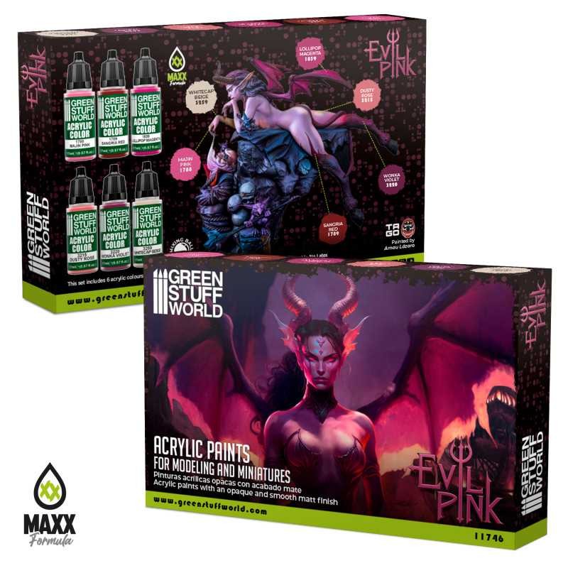 GREEN STUFF WORLD 11746 Paint Set - Evil Pink - ŞEYTANİ PEMBE BOYA SETİ