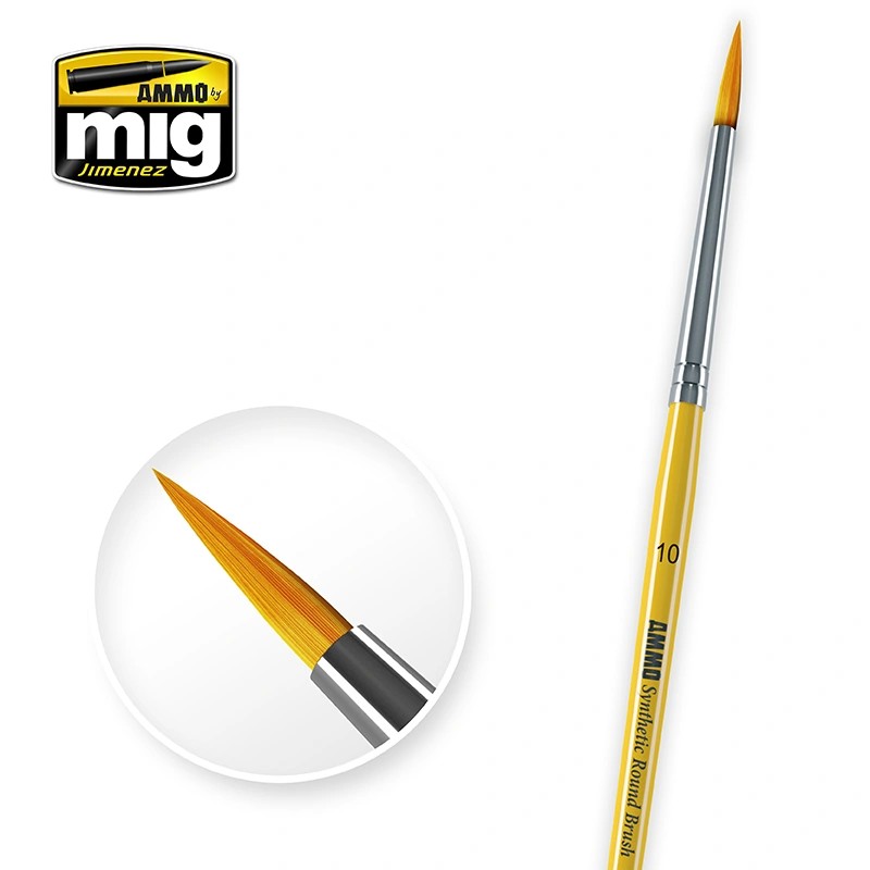 AMMO MIG 8617 10 SYNTHETIC ROUND BRUSH