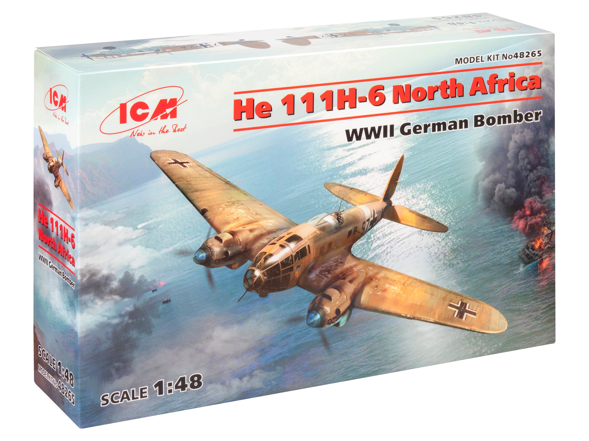 ICM 48265 1/48 He 111H-6 North Africa, WWII German Bomber SAVAŞ UÇAĞI MAKETİ