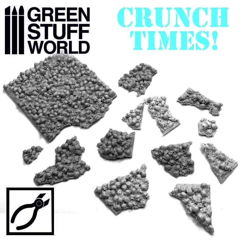 GREEN STUFF WORLD 1668 Crunch Times! Skulls Plates - KURU KAFA ZEMİN PLAKALARI