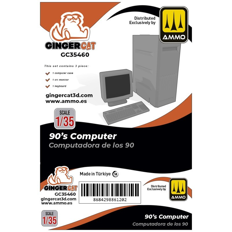 Ginger Cat 35460 1/35 Computer with Monitor 90s (3pcs) Reçine Detay Seti