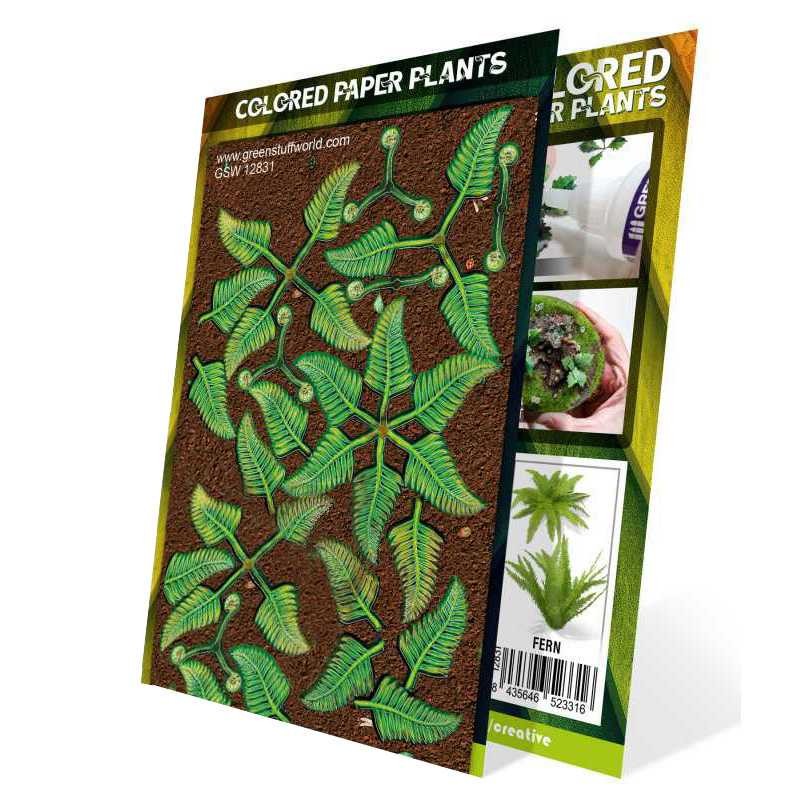 GREEN STUFF WORLD 12831 Colored Paper Plants Fern - RENKLENDİRİLMİŞ KAĞIT BİTKİLER EĞRELTİ OTU