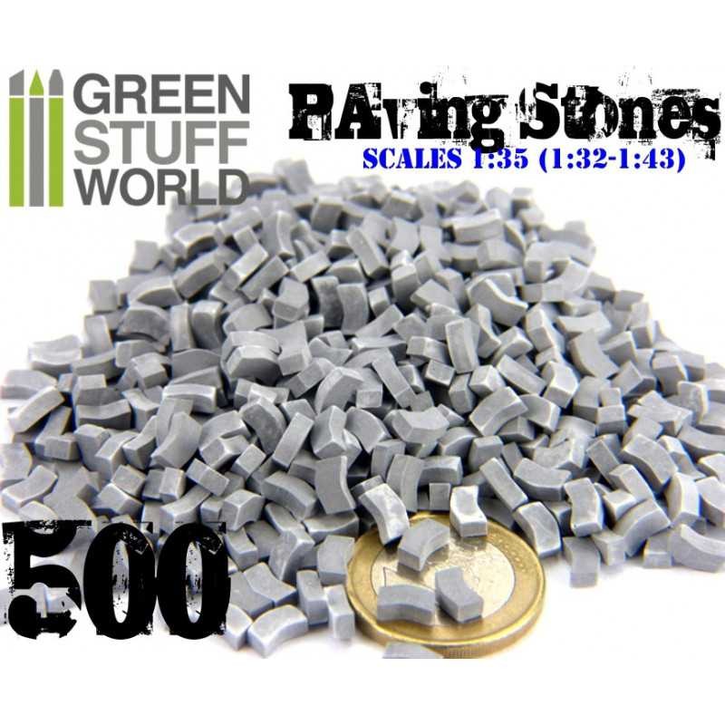GREEN STUFF WORLD 9209 Model Paving Bricks Grey - GRİ MODEL KALDIRIM TAŞI 500 ADET