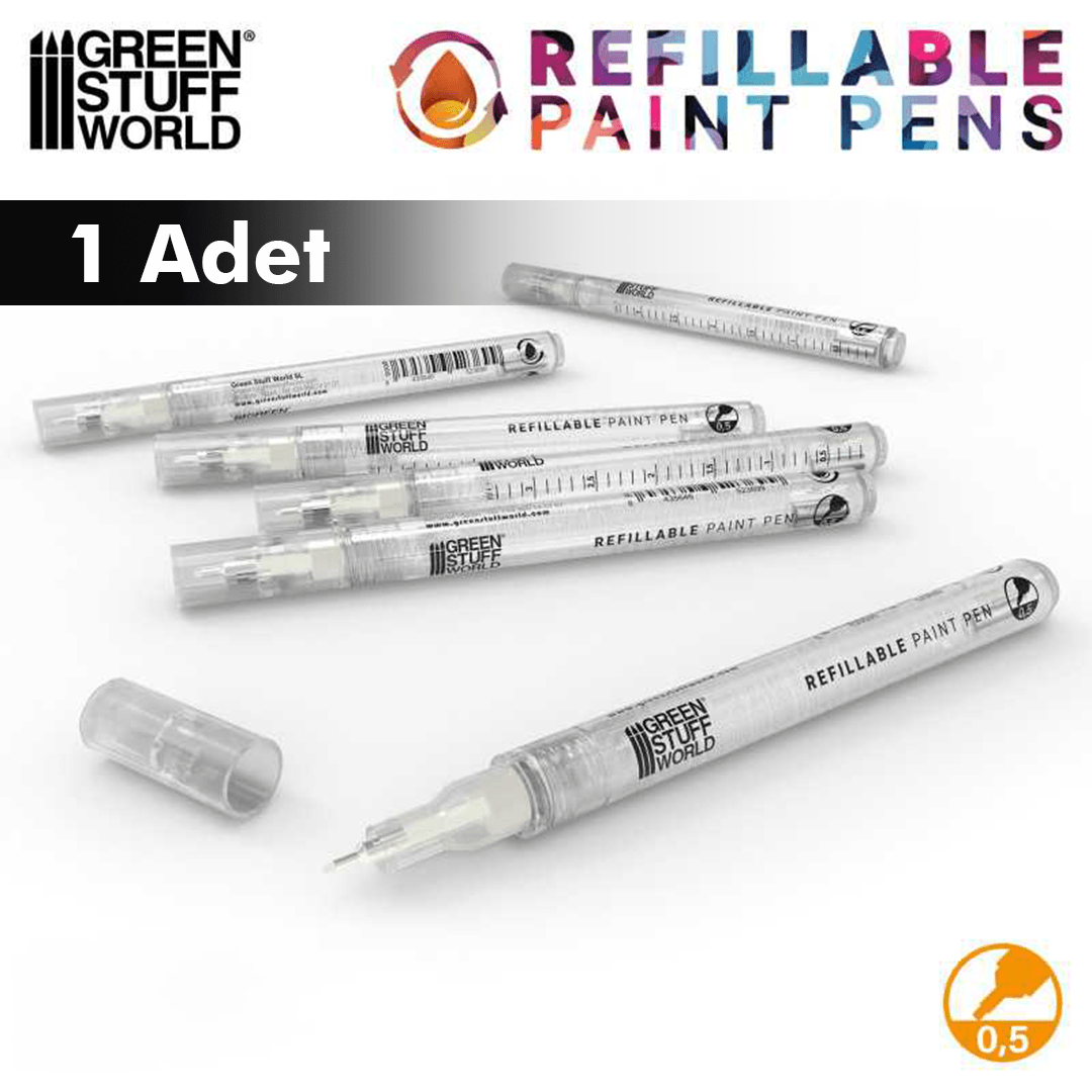 GREEN STUFF WORLD 12874 Refillable Paint Pen 0.5 - Yeniden Doldurulabilir 0.5 Uçlu Boya Kalemi (1 Adet)