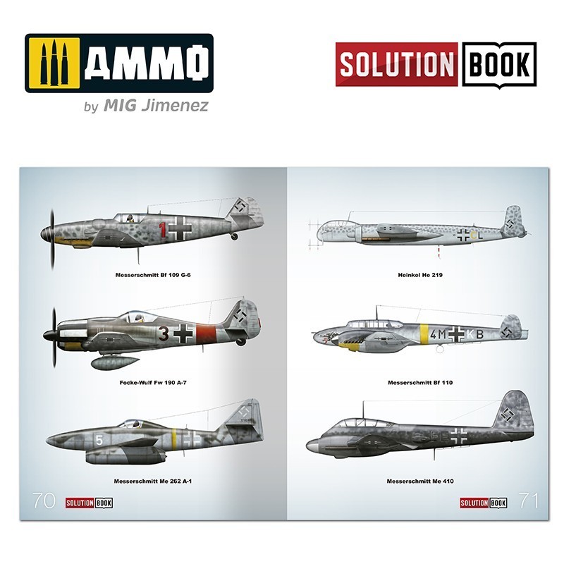 AMMO MIG 6526 How to Paint WWII Luftwaffe Mid War Aircraft SOLUTION BOOK - İKİNCİ DÜNYA SAVAŞI ORTA GEÇ DÖNEM ALMAN UÇAKLARI BOYAMA TEKNİKLERİ KİTABI