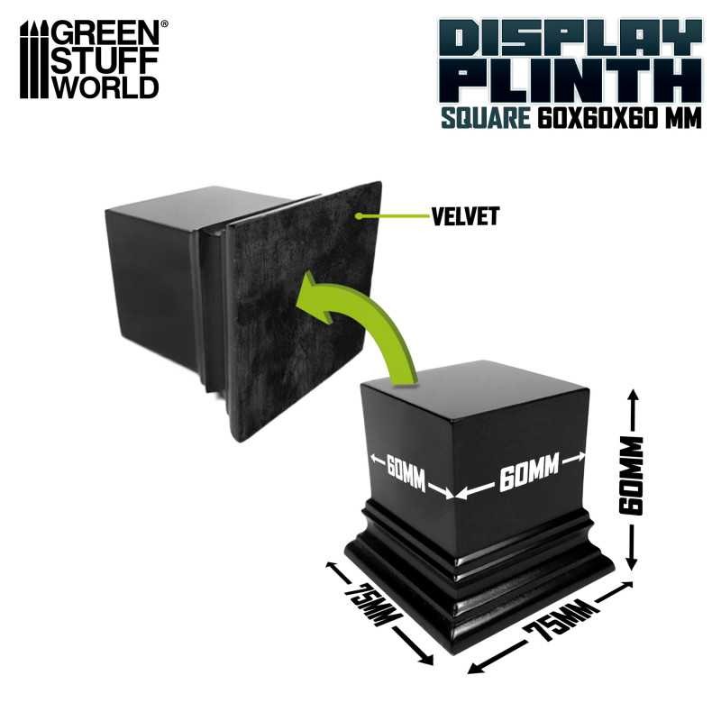 GREEN STUFF WORLD 1814 Square Top Display Plinth 6x6 cm Black - Siyah Büst Altlığı