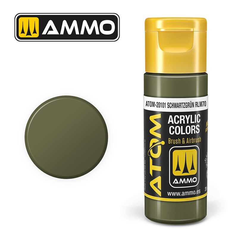 AMMO MIG ATOM 20101 Schwartzgrün RLM70 AKRİLİK MAKET BOYASI