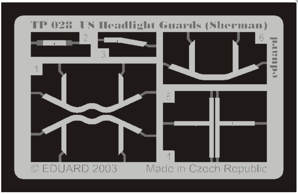 EDUARD TP028 1/35 US Headlight Guards Sherman TANK FAR KORUYUCU PE DETAY SETİ