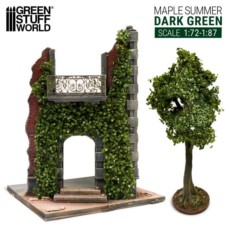 GREEN STUFF WORLD 4639 Ivy Foliage - Dark Green Maple - Small