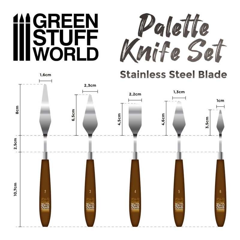 GREEN STUFF WORLD 3105 Palette Knife Modeling Spatulas Tools - 5'li SPATULA SETİ