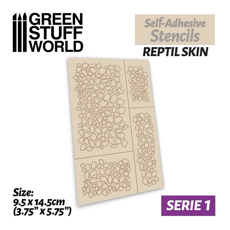 GREEN STUFF WORLD 9504 Self-adhesive stencils - Reptil skin
