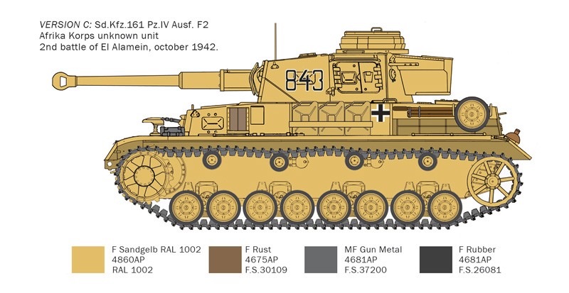 ITALERI 6593 1/35 Pz.Kpfw.IV F1/F2/G With Afrika Korps Infantry ALMAN ASKERLERİ VE TANK MAKETİ SETİ