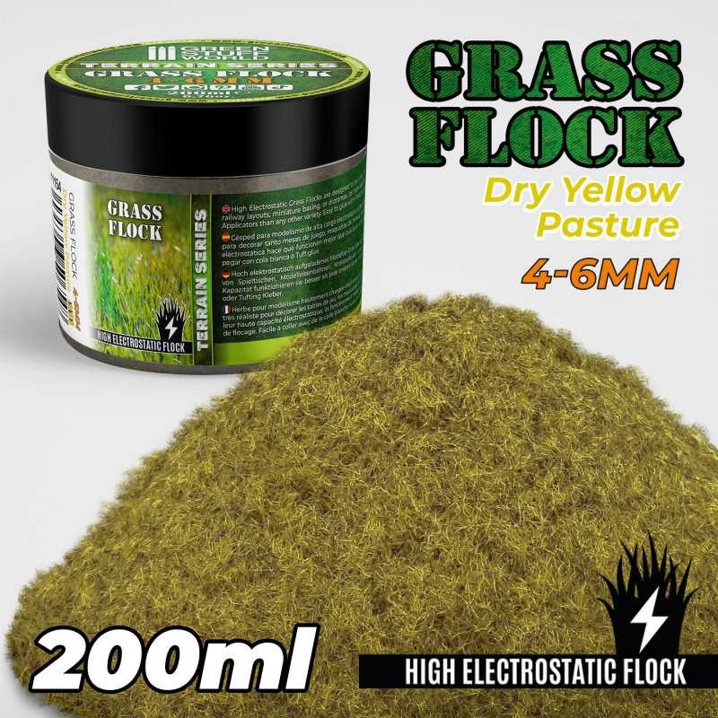 GREEN STUFF WORLD 11154 Static Grass Flock 4-6mm - DRY YELLOW PASTURE - 200 ml
