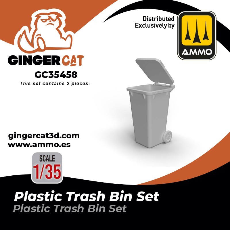 Ginger Cat 35458 1/35 Plastic Trash Bin Set (2pcs) Reçine Detay Seti