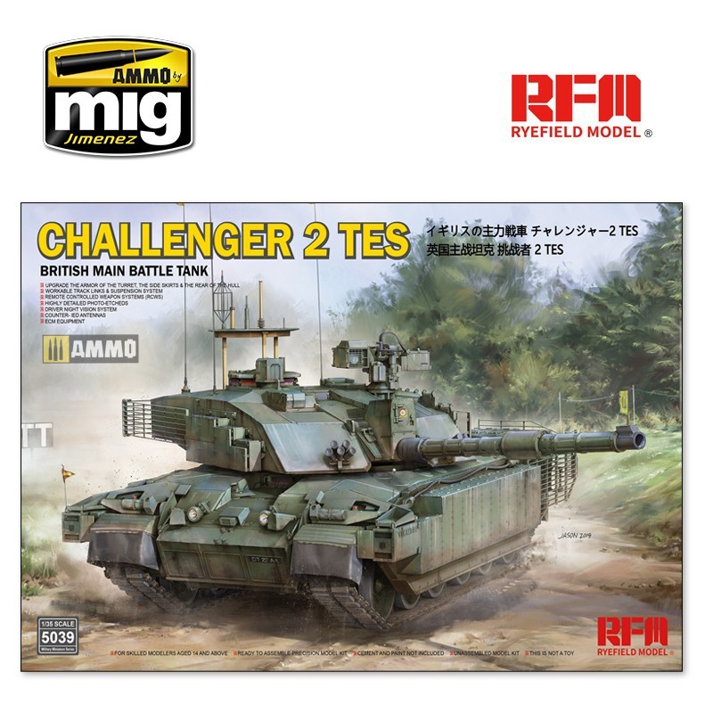 RYE FIELD MODELS 5039 1/35 BRITISH MAIN BATTLE TANK CHALLENGER 2 TES Tank Maketi