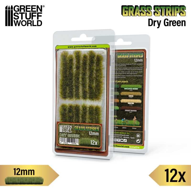 GREEN STUFF WORLD 13448 Grass STRIPES 12mm - DRY GREEN