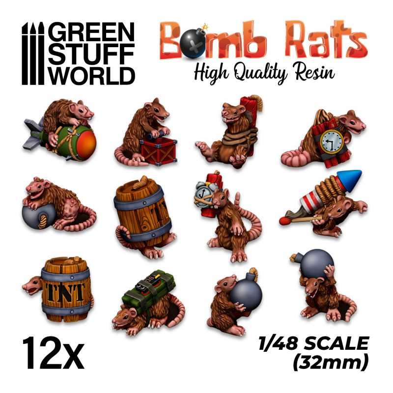GREEN STUFF WORLD 3510 BOMB RATS Resin Set - REÇİNE BOMBACI FARELER SETİ