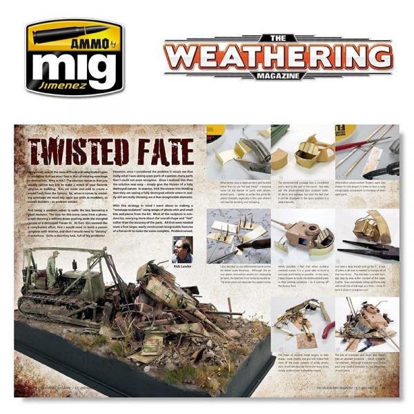 AMMO MIG 4508 THE WEATHERING MAGAZINE #9 – K.O. AND WRECKS ENGLISH DÜŞMÜŞ/VURULMUŞ VE HURDA ARAÇLAR BOYAMA TEKNİKLERİ DERGİSİ