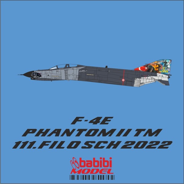 BABİBİ MODEL DBT-01394 1/48 TÜRK HAVA KUVVETLERİ F-4E PHANTOM TM 111 PANTER FİLO  2022 ÖZEL TASARIM KUYRUK DEKAL SETİ