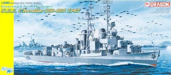 DRAGON 1046 1/350 U.S.S. CHEVALIER DD-805 GEARING CLASS DESTROYER 1945 (SMART KIT) İKİNCİ DÜNYA SAVAŞI AMERİKAN SAVAŞ GEMİSİ MAKETİ