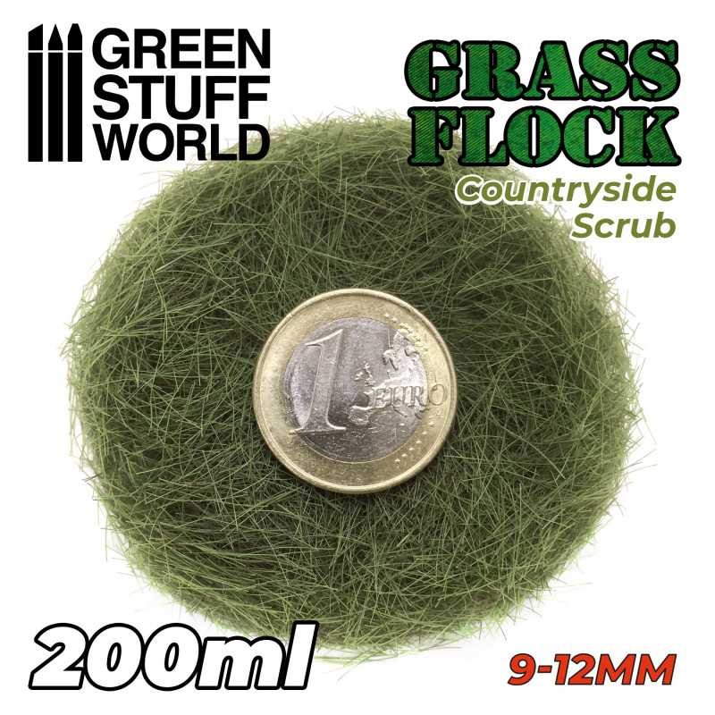 GREEN STUFF WORLD 11168 Static Grass Flock 9-12mm - COUNTRYSIDE SCRUB - 200 ml