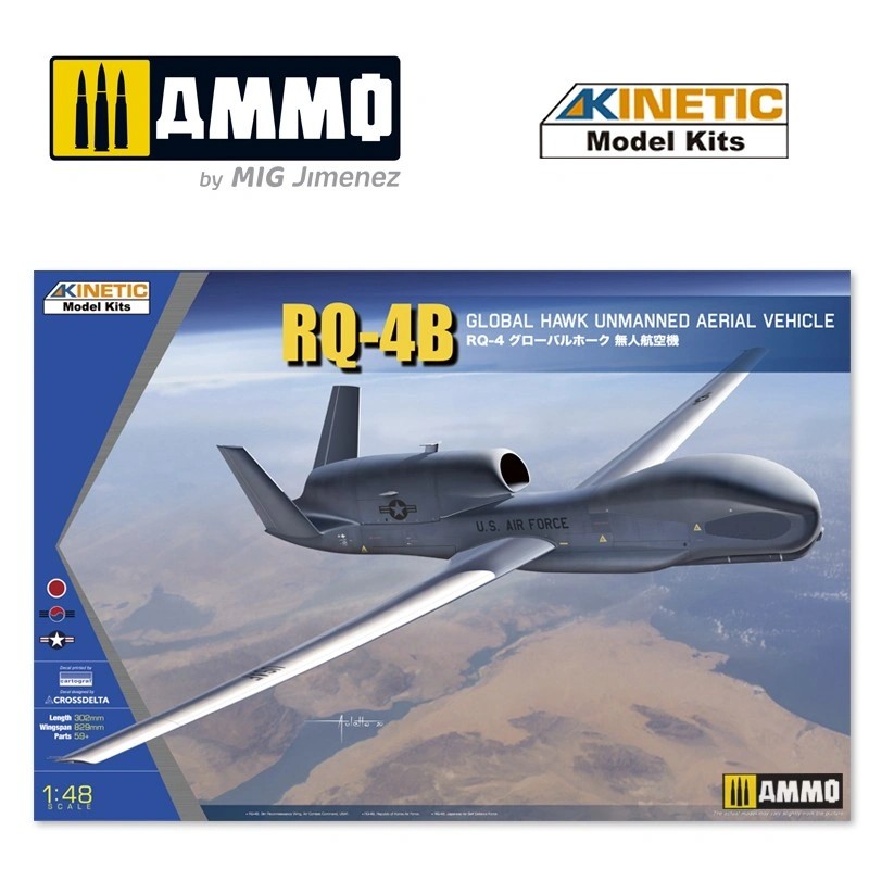 KINETIC MODEL 48084 1/48 RQ-4B Global Hawk (US/KOERA/JAPAN) İNSANSIZ HAVA ARACI MAKETİ