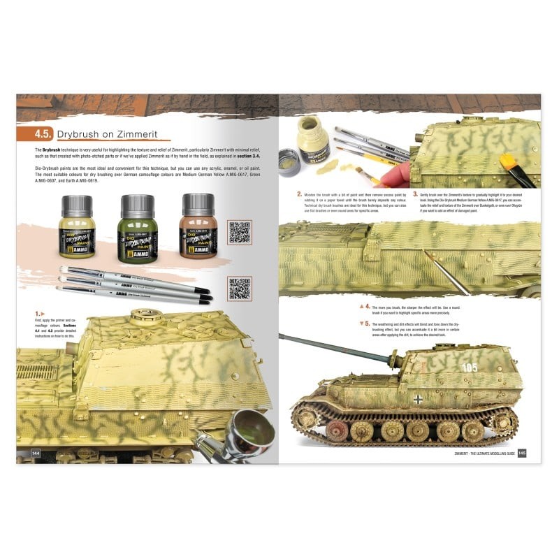 AMMO MIG 6311 ZIMMERIT The Ultimate Modeling Guide (English) - ZİMMERİT UYGULAMA TEKNİKLERİ KİTABI