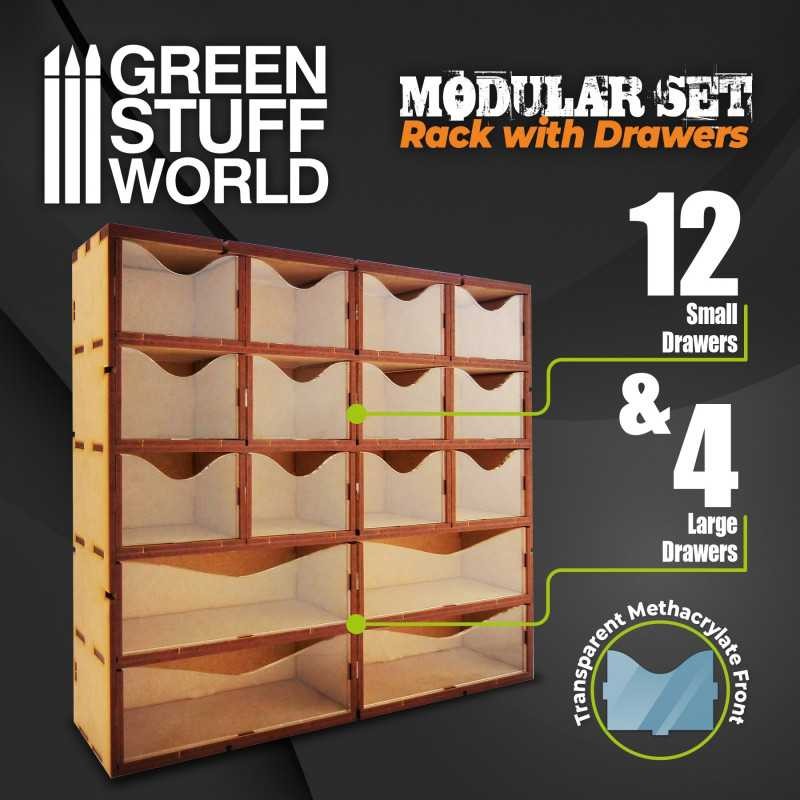 GREEN STUFF WORLD 10960 Vertical rack with Drawers - RAFLI DİKEY ORGANİZATÖR