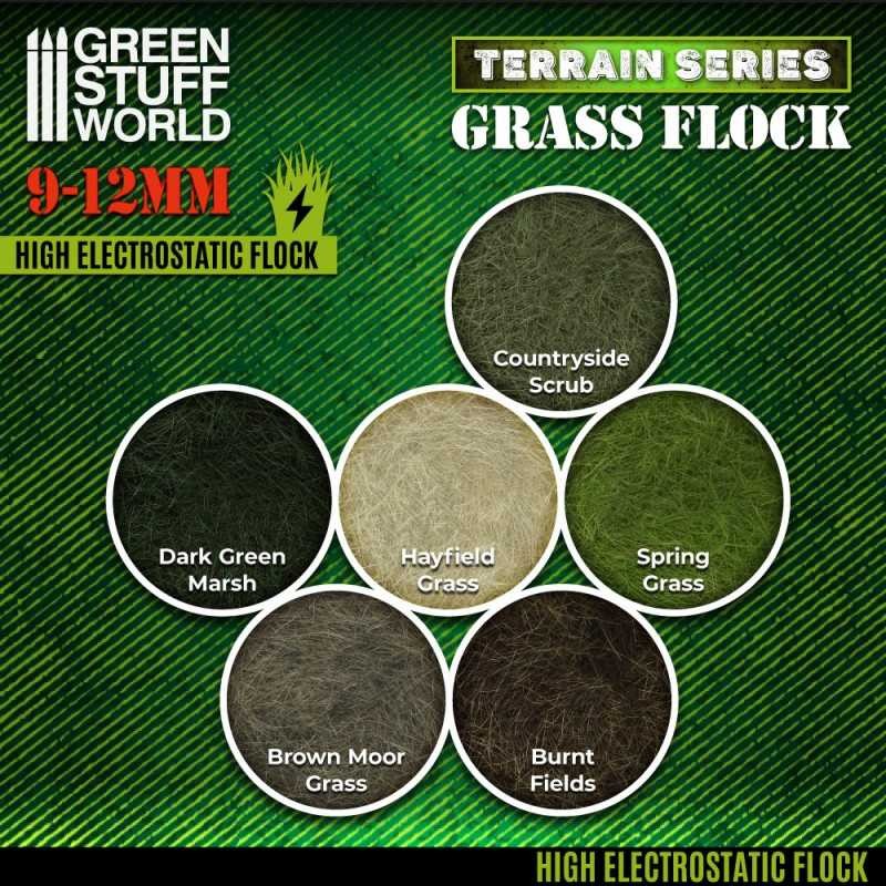 GREEN STUFF WORLD 11166 Static Grass Flock 9-12mm - BURNT FIELDS - 200 ml 