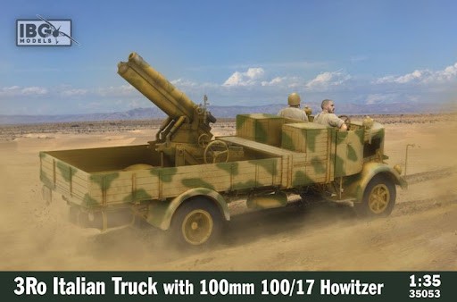 IBG MODELS 35053 1/35 3RO ITALIAN TRUCK WITH 100MM 100/17 HOWITZER İKİNCİ DÜNYA SAVAŞI İTALYAN TOPÇU KAMYON MAKETİ