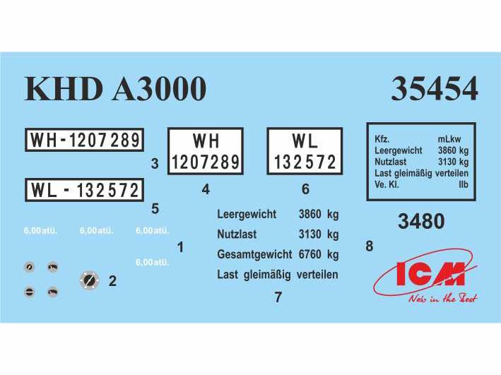 ICM 35454 1/35 KHD A3000 ALMAN ASKERİ KAMYON MAKETİ