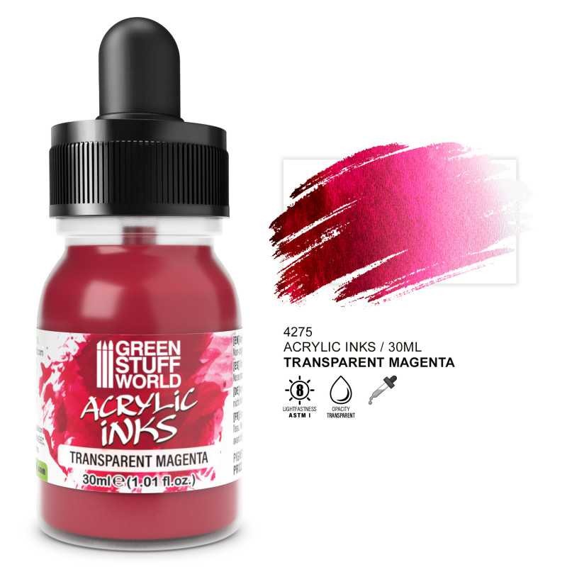 GREEN STUFF WORLD 4275 Transparent Acrylic Ink Magenta - Transparan Akrilik Mürekkep Magenta