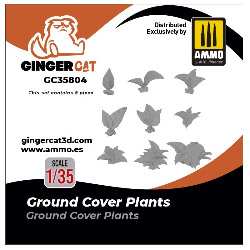 Ginger Cat 35804 1/35 Ground Cover Plants (9pcs) Reçine Detay Seti