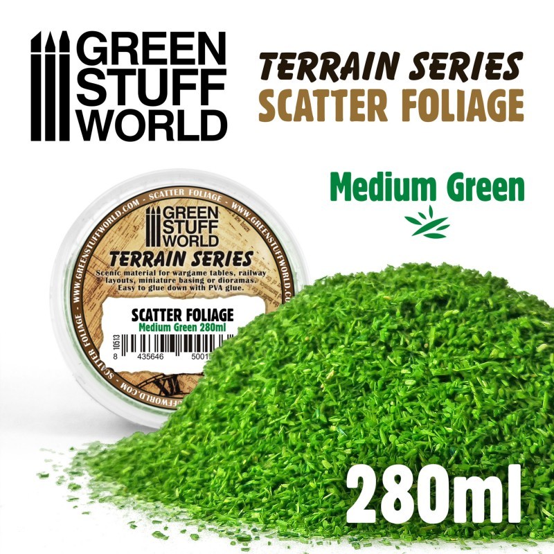 GREEN STUFF WORLD 10513 Scatter Foliage - Medium Green - 280 ml
