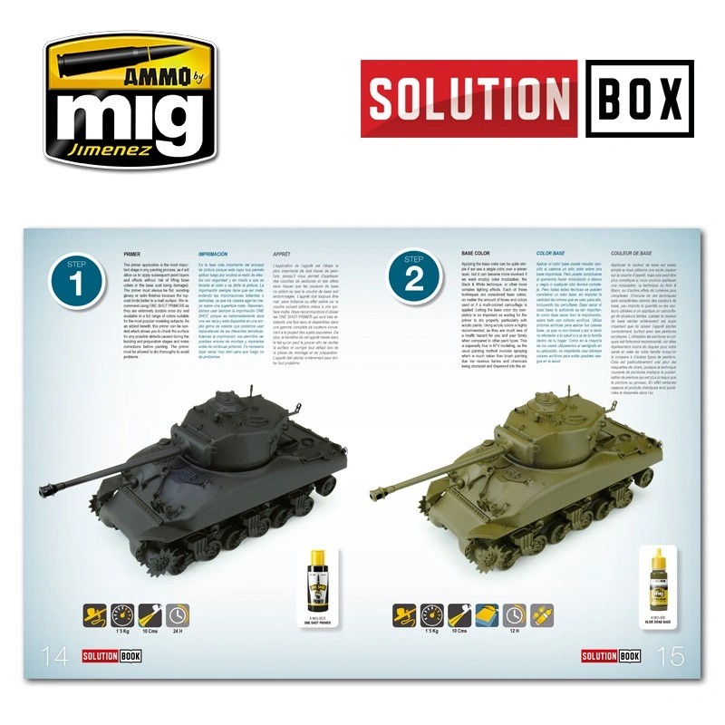 AMMO MIG 6500 HOW TO PAINT WWII AMERICAN ETO SOLUTION BOOK (Multilingual) İKİNCİ DÜNYA SAVAŞI AMERİKAN ARAÇLARI BOYAMA TEKNİKLERİ KİTABI