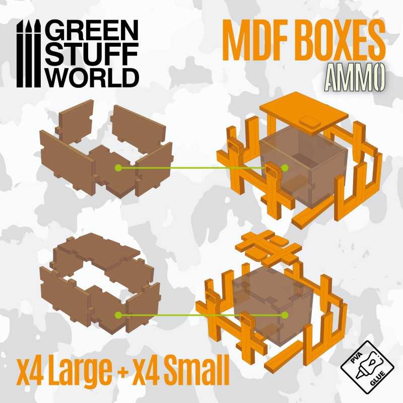 GREEN STUFF WORLD 11654 Rectangular wooden MDF boxes - DİKDÖRTGEN MDF TAHTA KUTULAR 8 ADET