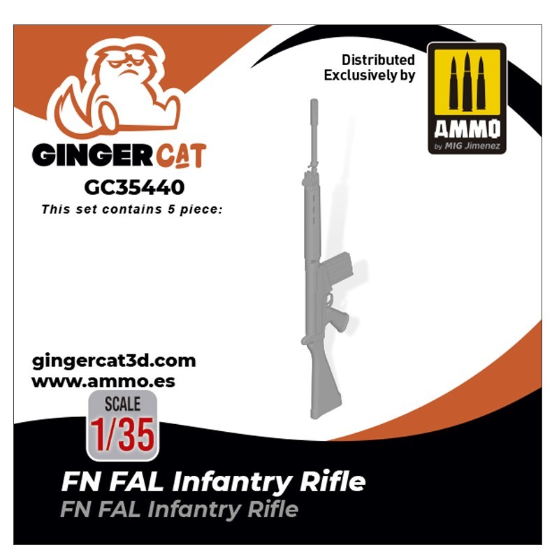 Ginger Cat 35440 1/35 FN FAL Rifle (5pcs) Reçine Detay Seti