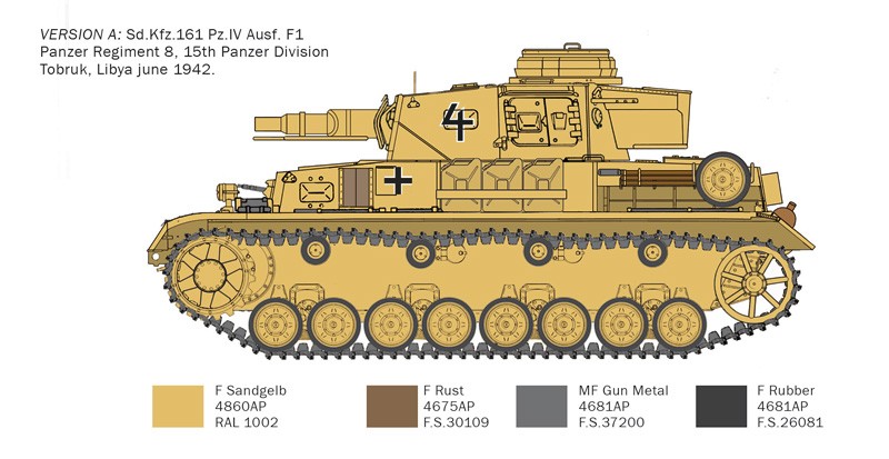 ITALERI 6593 1/35 Pz.Kpfw.IV F1/F2/G With Afrika Korps Infantry ALMAN ASKERLERİ VE TANK MAKETİ SETİ