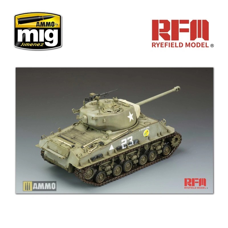 RYE FIELD MODELS 5028 1/35 SHERMAN M4A3E8 W/ WORKABLE TRACK LINKS TANK MAKETİ