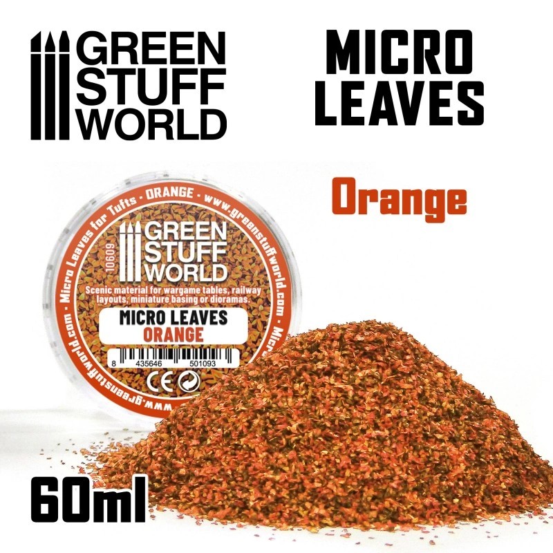 GREEN STUFF WORLD 10609 Micro Leaves - Orange mix KULLANIMA HAZIR YAPRAK