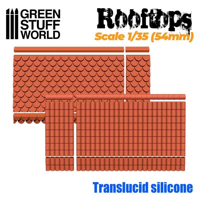 GREEN STUFF WORLD 2326 Silicone Molds Rooftops 1/35 (54mm) - Çatı Silikon Kalıp 1/35