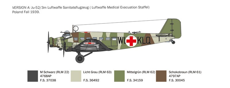 ITALERI 0102 1/72 Junker Ju-52/3m SAVAŞ UÇAĞI MAKETİ