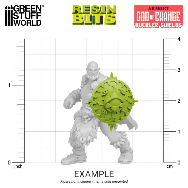 GREEN STUFF WORLD 13190 God of Change Bucklers 3D Printed Set