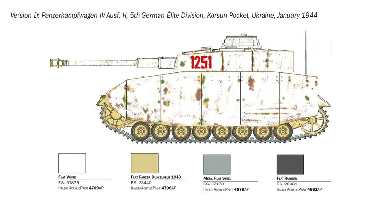 ITALERI 6578 1/35 Pz. Kpfw. IV Ausf. H TANK MAKETİ