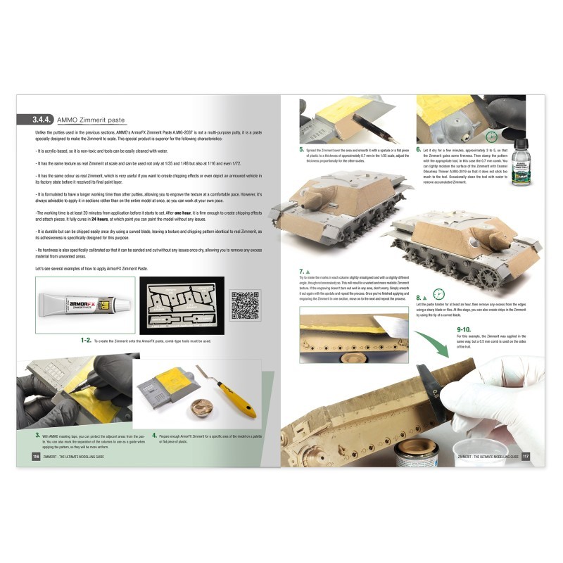 AMMO MIG 6311 ZIMMERIT The Ultimate Modeling Guide (English) - ZİMMERİT UYGULAMA TEKNİKLERİ KİTABI