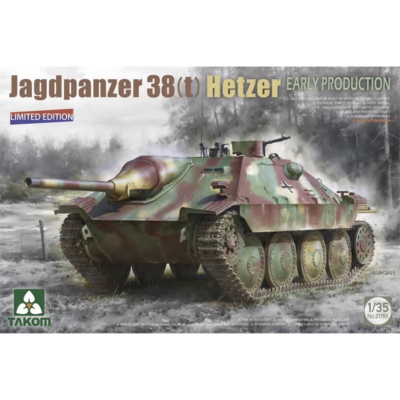 TAKOM 2170X 1/35 Jagdpanzer 38(t) Hetzer Early Production (Limited Edition) TANK MAKETİ