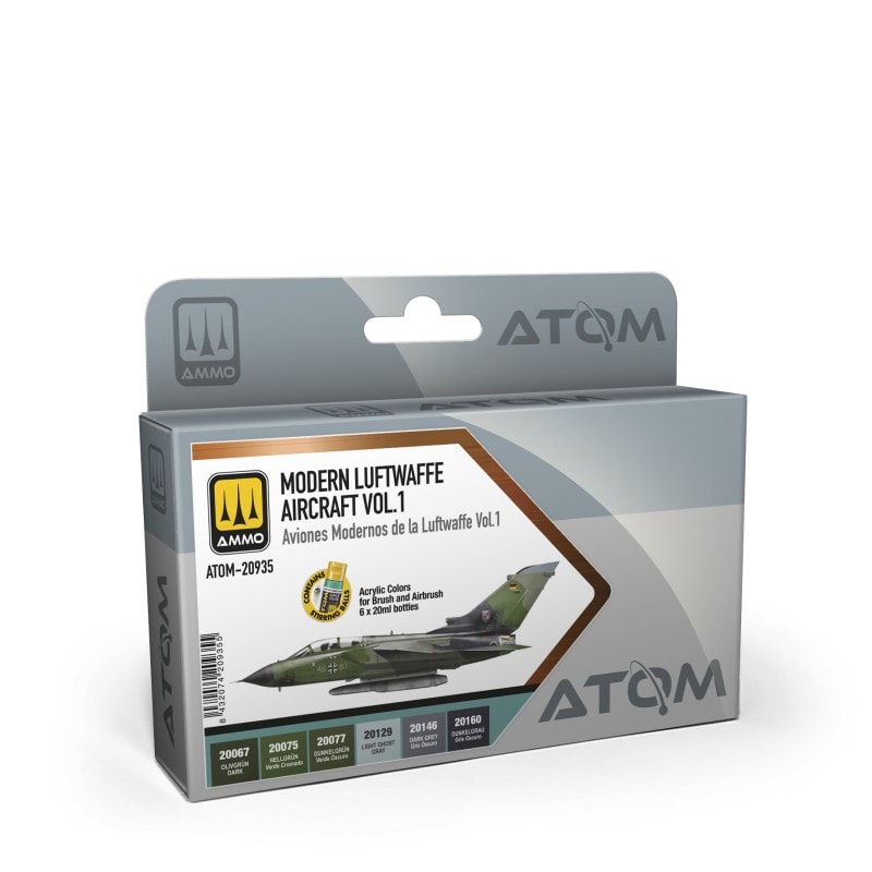 AMMO MIG 20935 ATOM Modern Lufttwaffe Aircraft Vol 1 Set - MODERN ALMAN UÇAKLARI BOYA SETİ