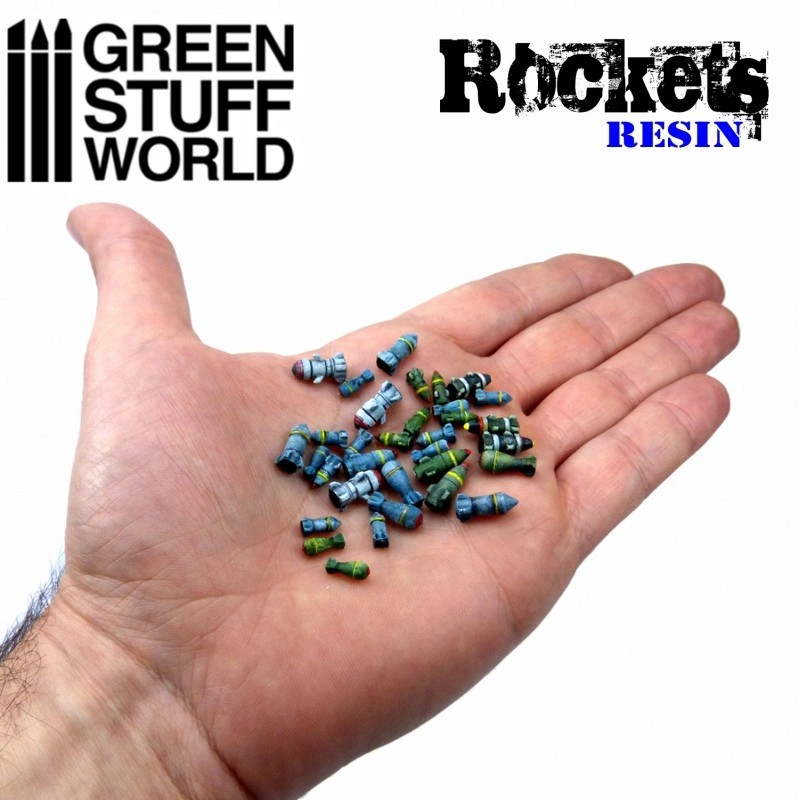 GREEN STUFF WORLD 1693 33X Resin Rockets and Missiles - REÇİNE ROKET VE FÜZE SETİ
